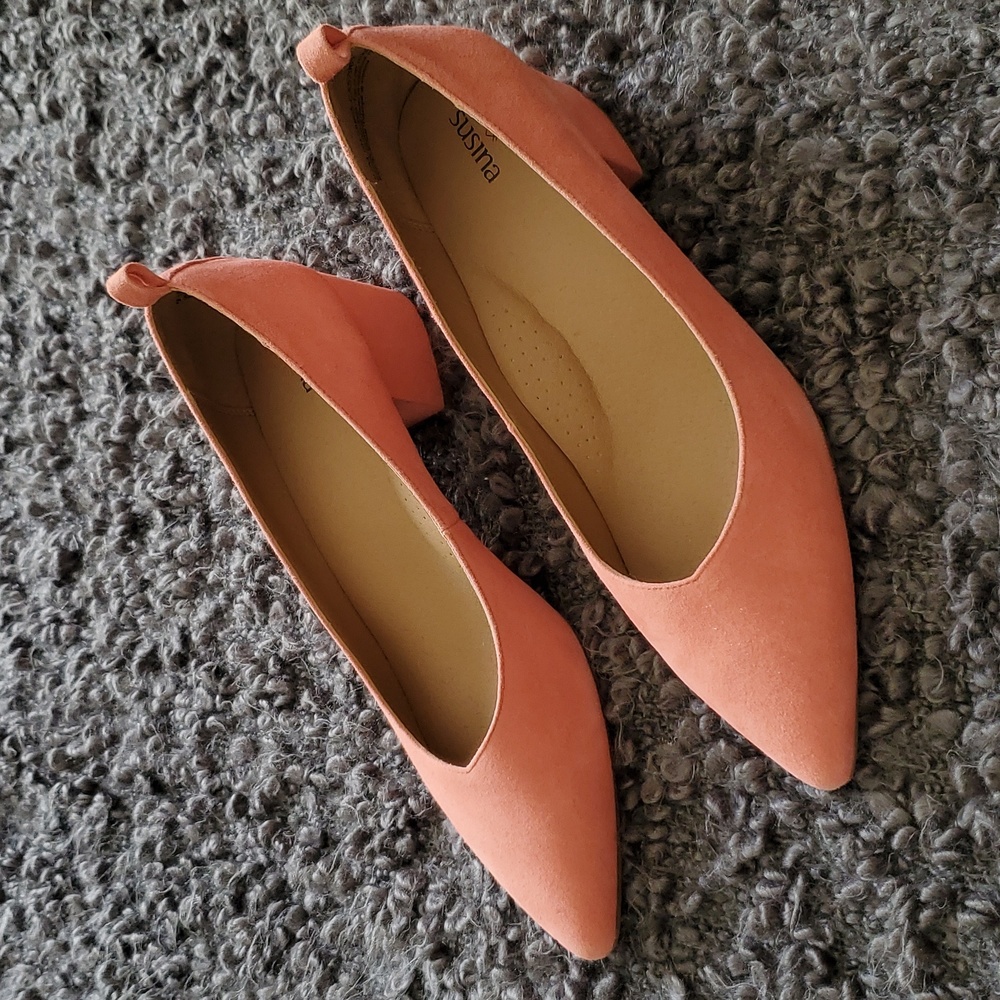 Susana Edith block heel 9.5 rose suede